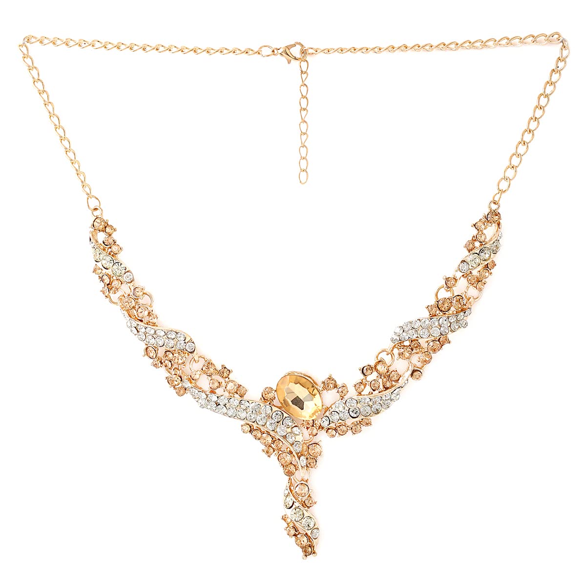 Yellow Chimes intricate necklace design - romantic anniversary gift