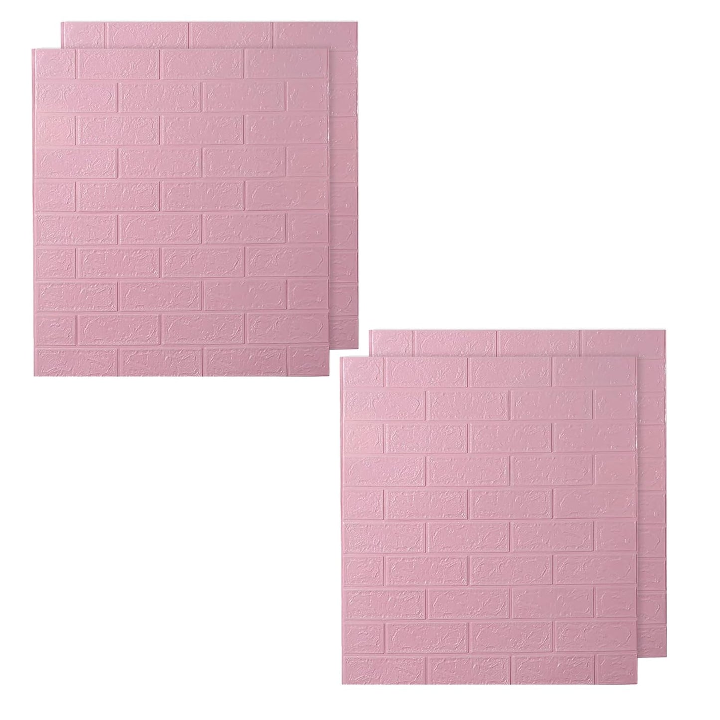 Pack of 2: Foam Brick Pattern 3D Wallpaper - Soft PE Foam, Easy Peel & Stick | Set of 2 Sheets | 70 x 77 cm