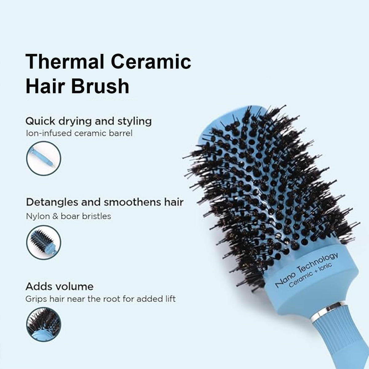 Kuber Hair Brush - Detangling wet hair