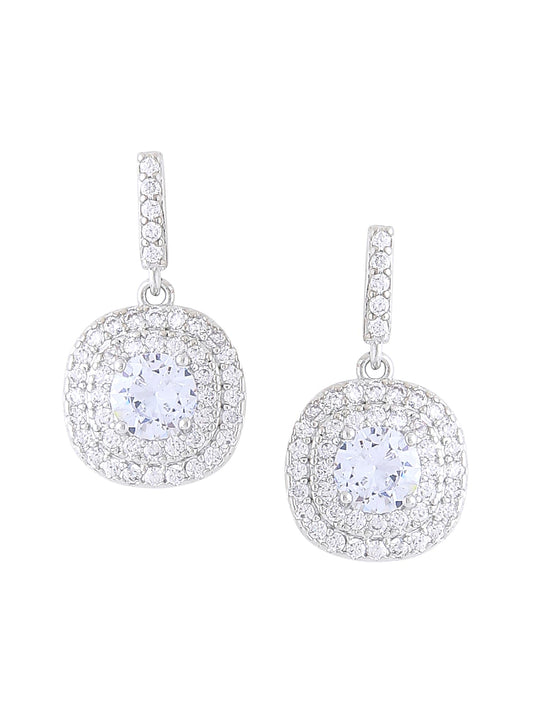 Kairangi Silver Crystal Drop Earrings - Gift for Women