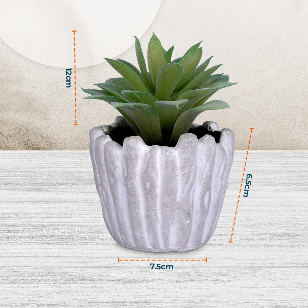 Pack of 4: Artificial Indoor Plants for Home Décor | Natural Looking Fake Plants with Pot | Green