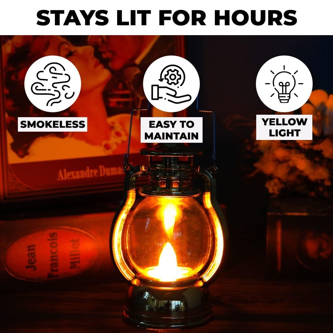 Homestic Pack of 4 LED Lantern Lamp|Battey Operated|Flameless Yellow Light|Safe & Easy to Maintain|Diwali Lights for Home Decoration,Along with Other FestivitiesB0-003C|Gold