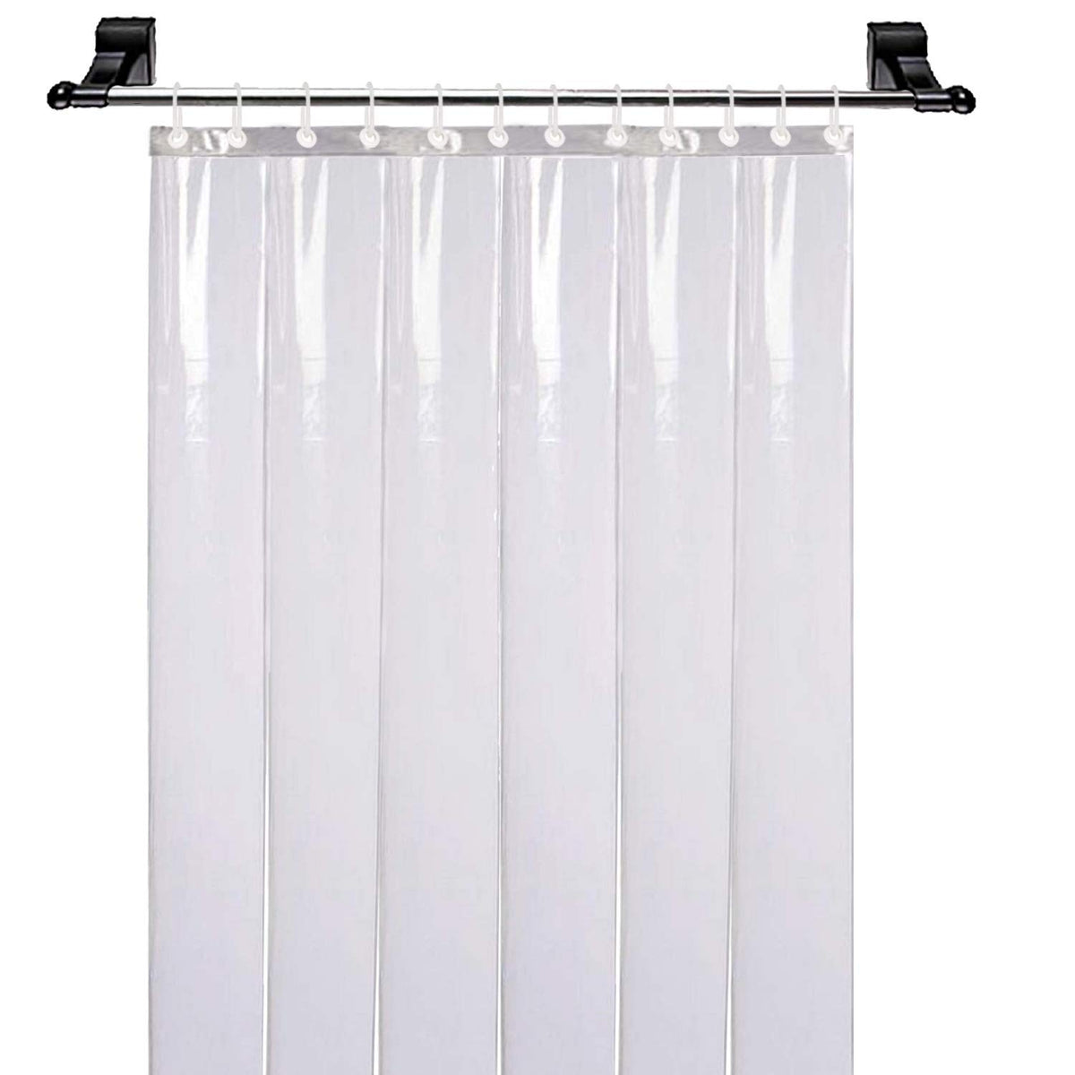 Heart Home Plain PVC Shower Door Curtain - Light-Filtering, Grommet Top | 9 Feet | Transparent