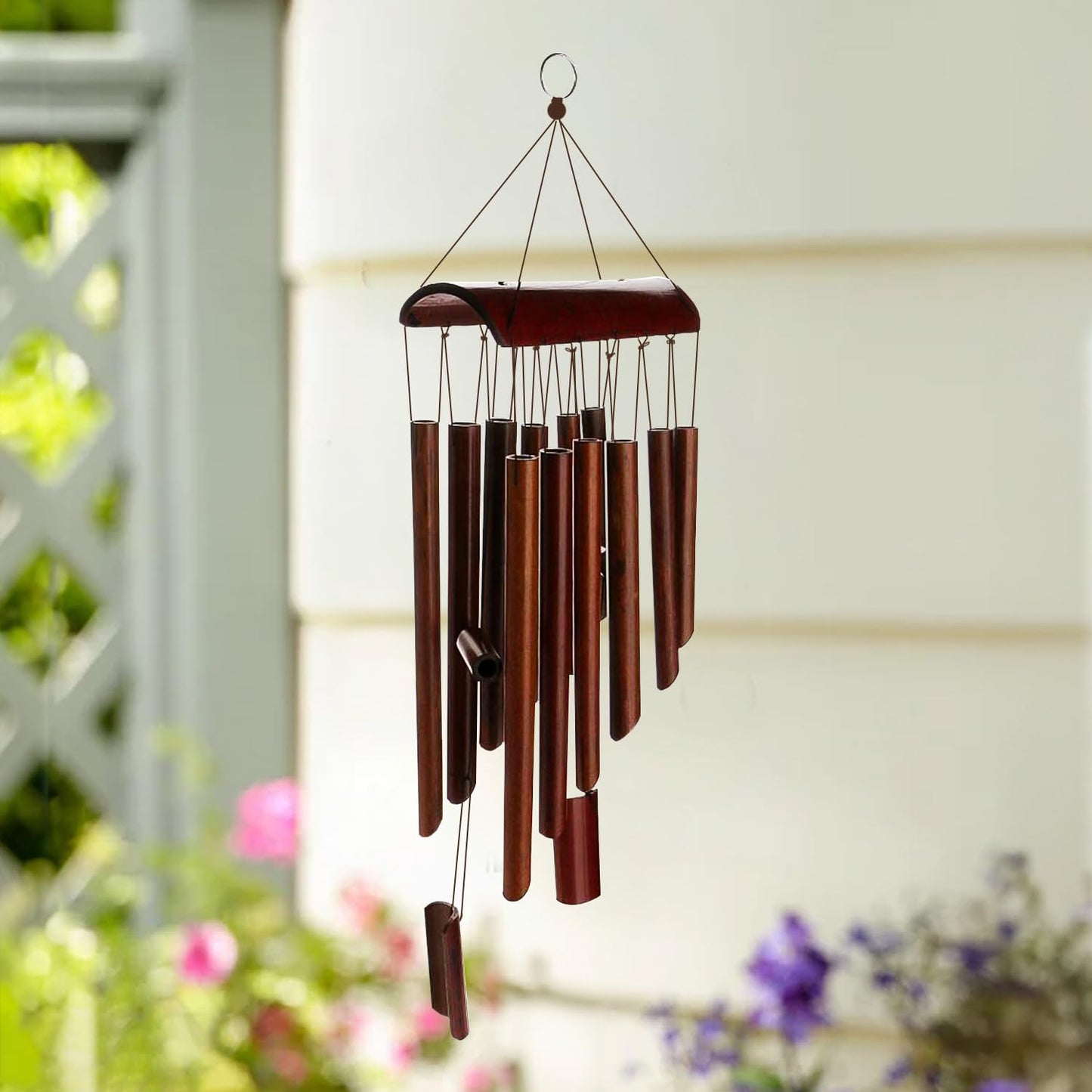 Ekhasa Positive Energy Bamboo Wind Chimes for Home, Balcony, Outdoor, Garden Decoration | Windchimes bells for Vastu, Feng Shui, Serene Music Sound & Positive Vibes | Wooden Windchime for Gift