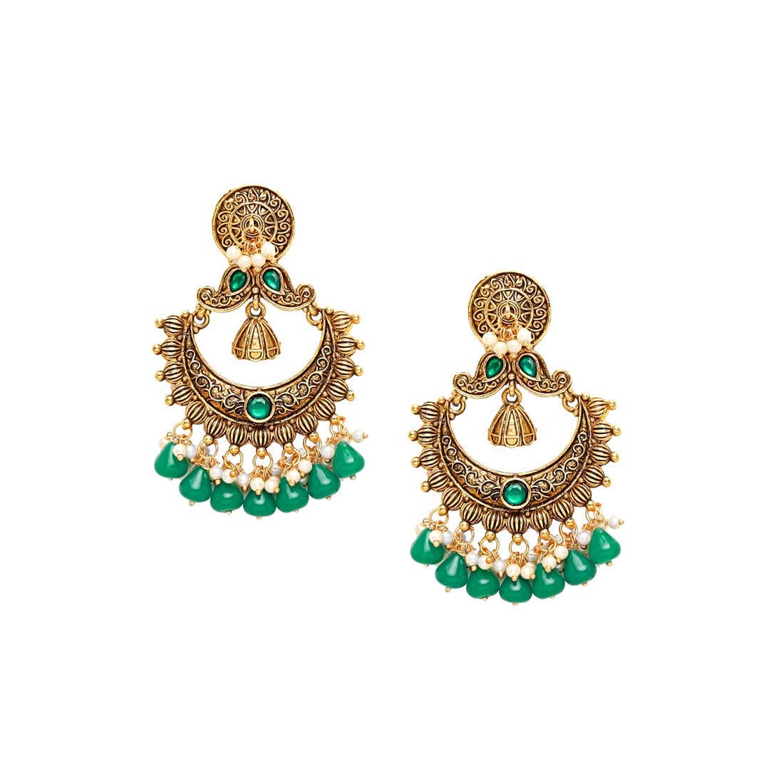 Yellow Chimes Chandbali earrings - stylish accessory