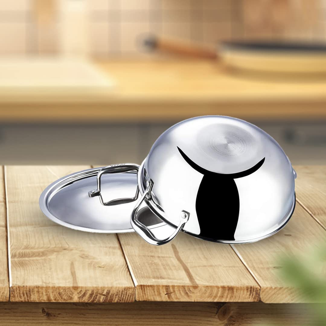 Kuber Industries stainless steel kadhai - elegant kitchen display