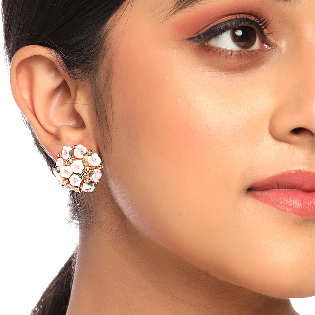 Yellow Chimes earrings - Pearl stud earrings for formal events