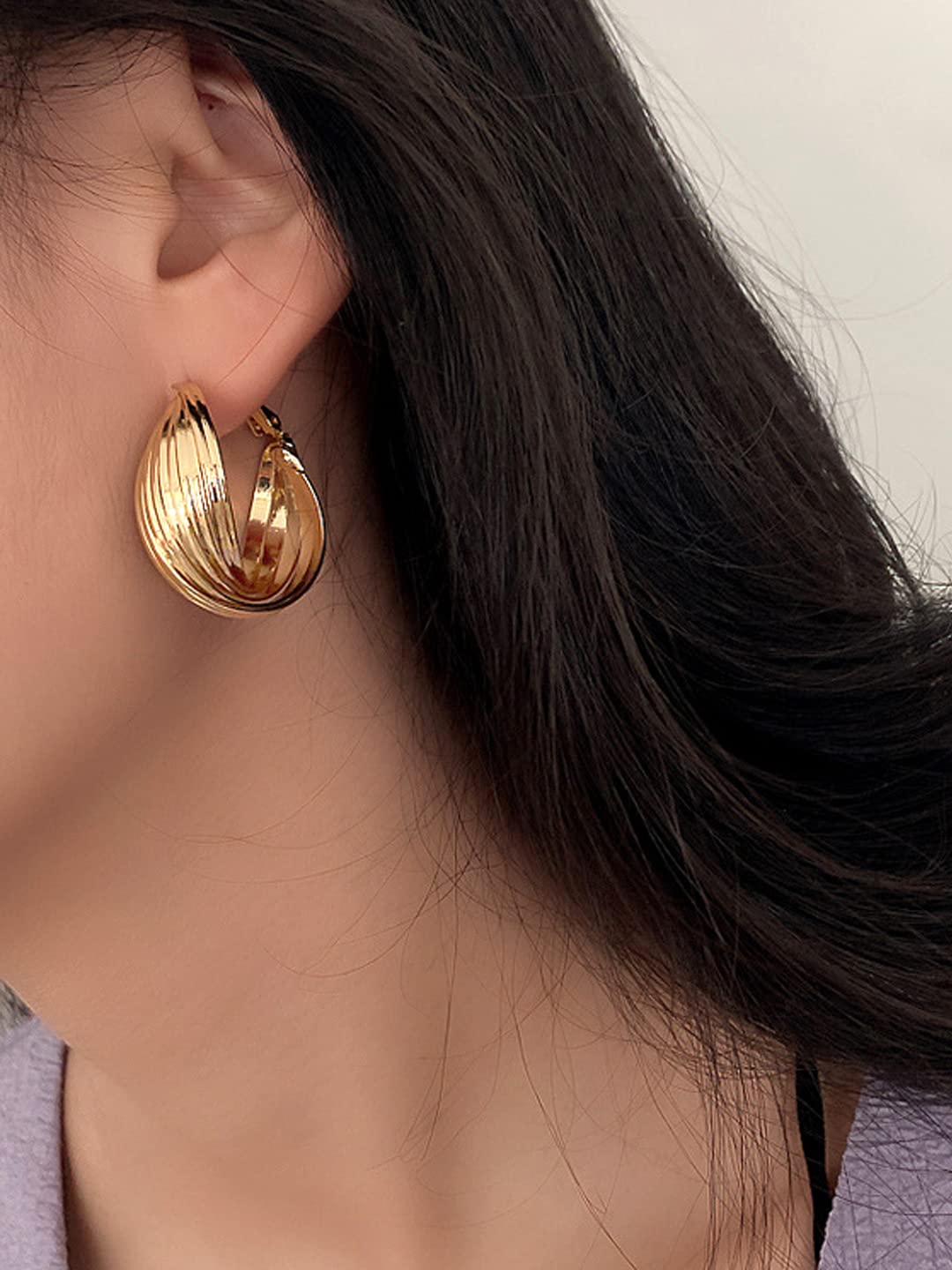 Yellow Chimes layered hoop earrings - birthday present idea