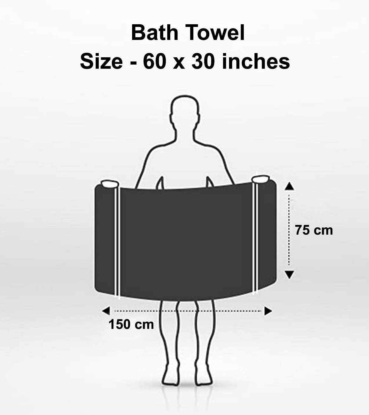 Soft Cotton Bath Towel - Luxurious, Durable, Lightweight | 30"x60" | Dark Brown | Machine Washable