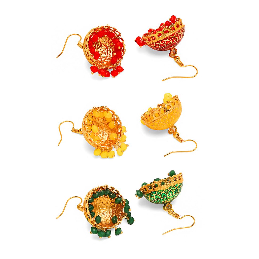 Yellow Chimes Jhumka Earrings - Ideal Gift for Birthdays