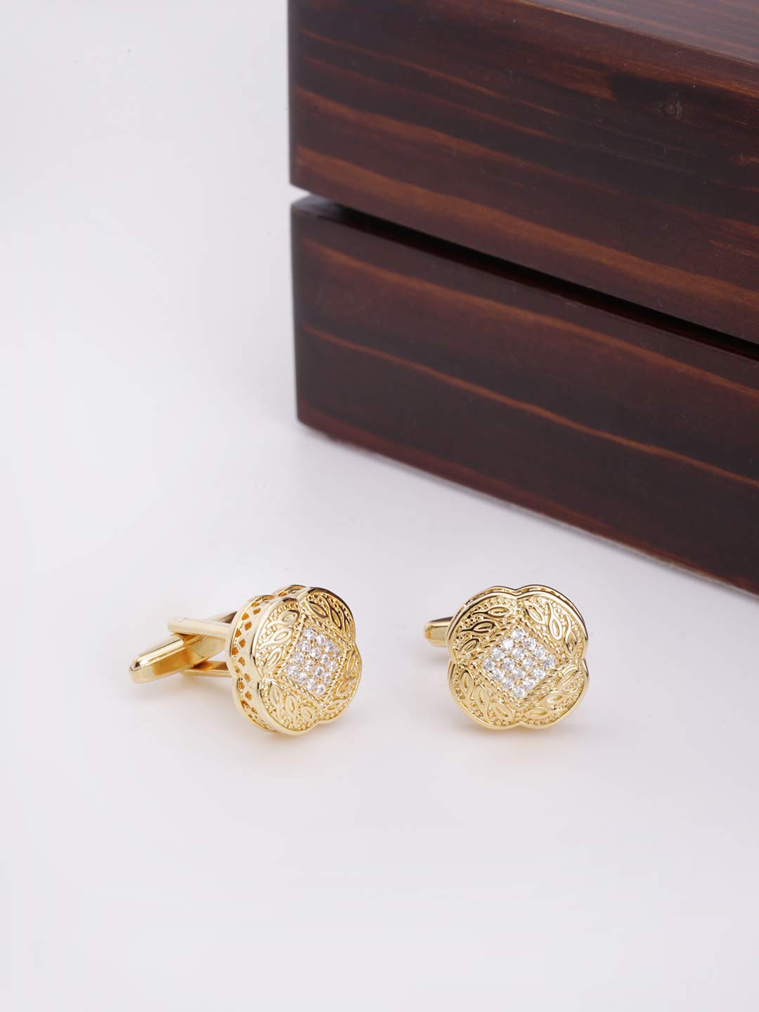 Yellow Chimes crystal studded cufflinks - Stylish addition