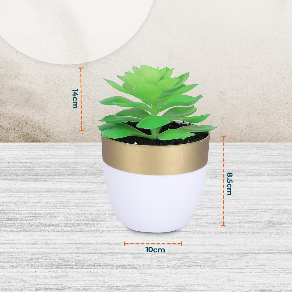 Urbane Home Artificial Plants For Home Décor|Natural Looking Indoor Fake Plants With Pot|Artificial Flowers For Decoration (Green)