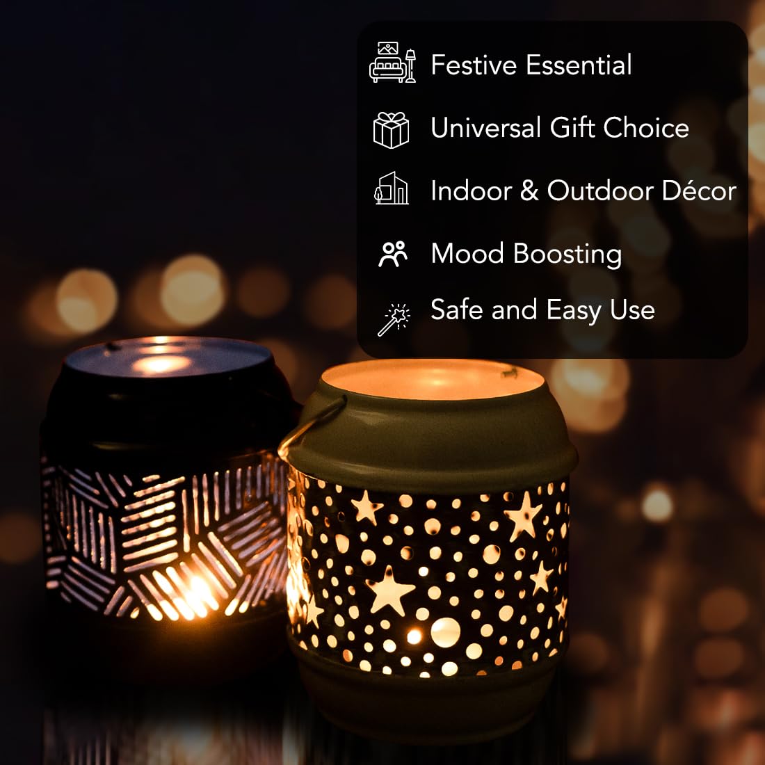 Ekhasa Metal Tealight Candle Holders for Home Decor | Perfect Candle Stand for Diwali Decoration and Table Decor | Indoor & Outdoor, Festival Decorative Candles Gift Items (Set of 2)