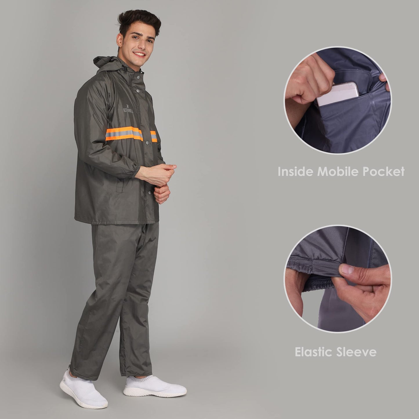 Clownfish grey raincoat - stylish protection from rain