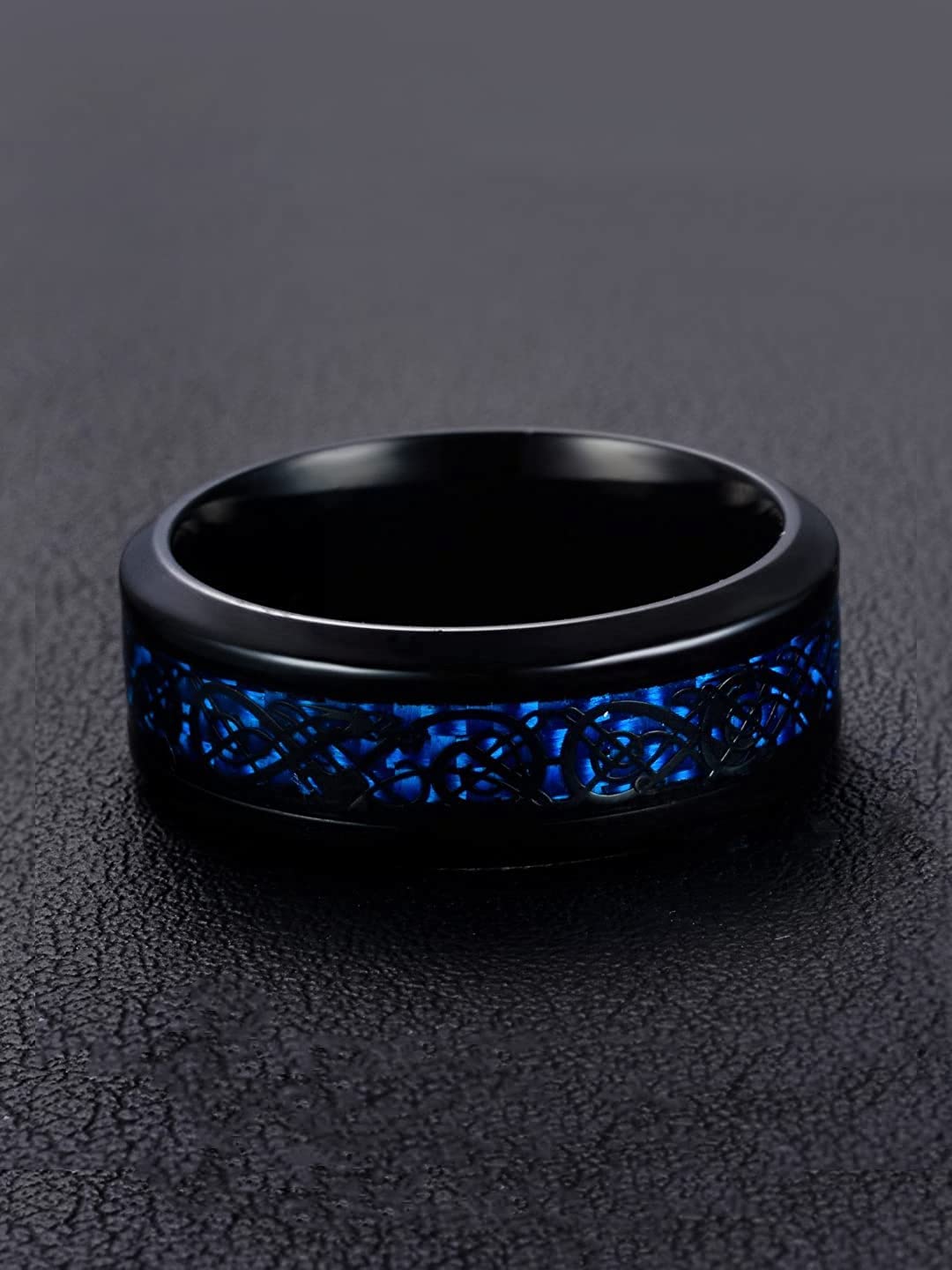 Yellow Chimes Blue Dragon Celtic Ring - Casual Style