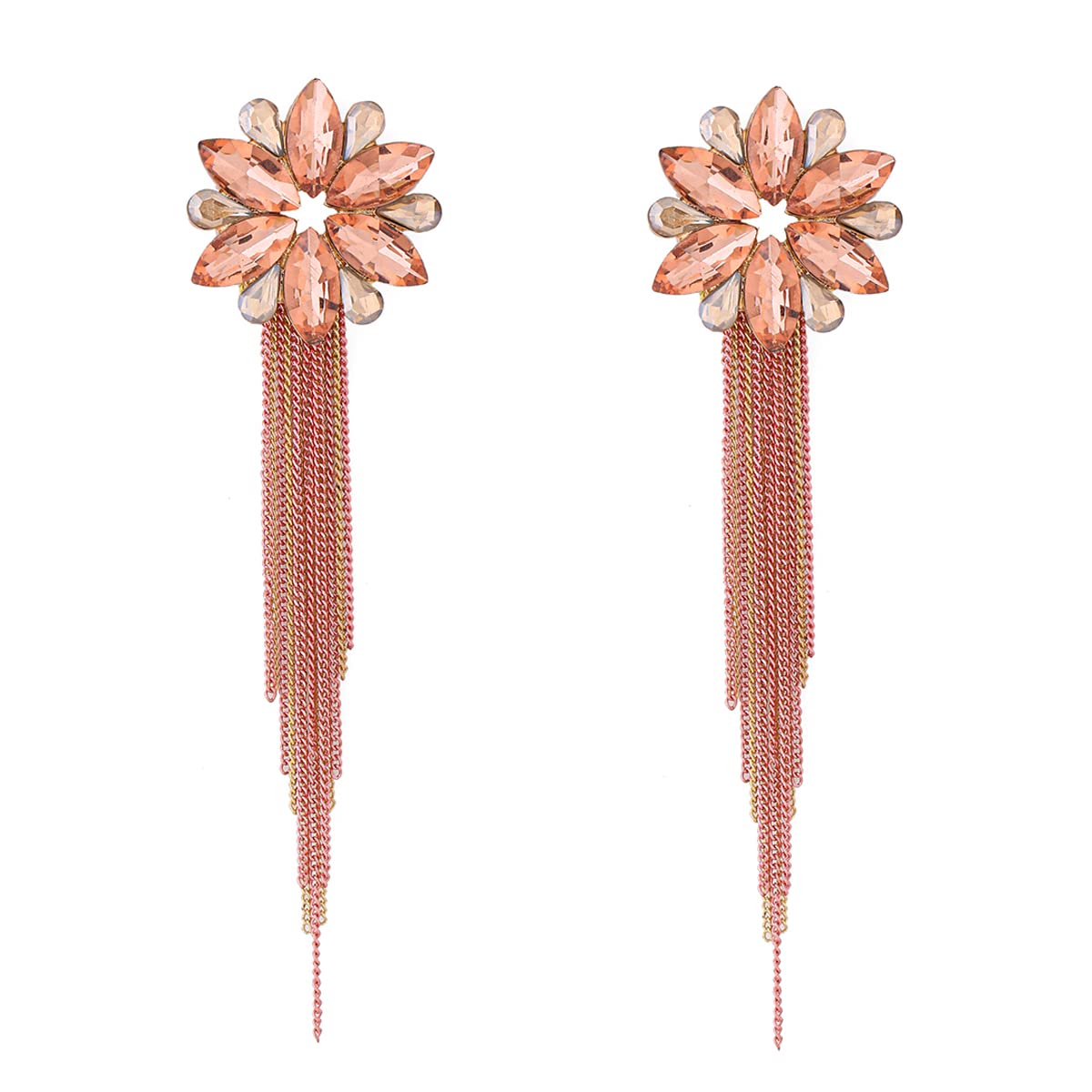 Yellow Chimes earrings - fashionable long chain earrings for girls