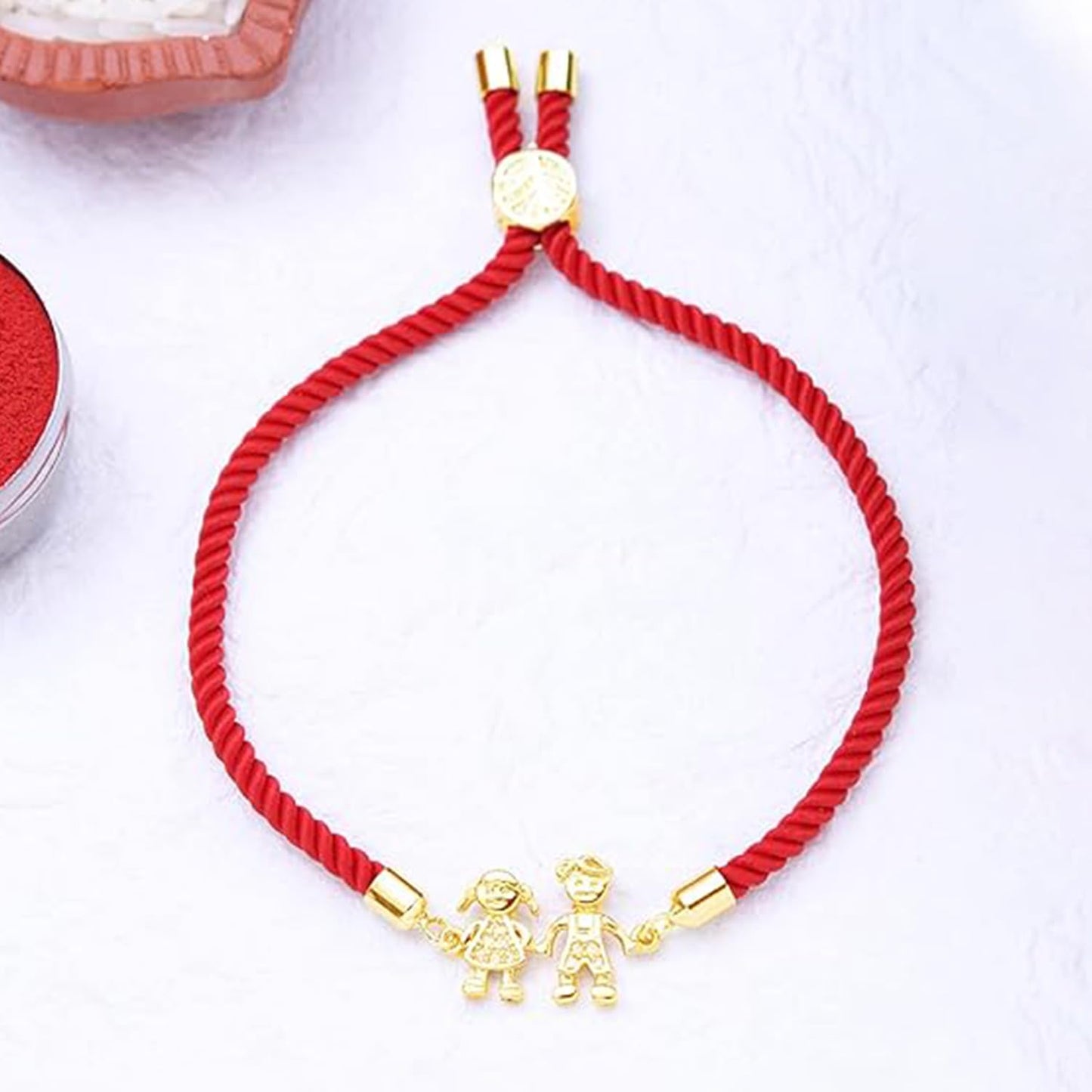 Ekhasa Rakhi Gift Set for Brother | Brother Sister Raakhi with Ganesha Idol Combo | Designer Lumba Rakhis | Raki for Kids Bracelet for Men, Women | Rakshabandhan Rakhee Combo Kit (Red Rakhi Bracelet)