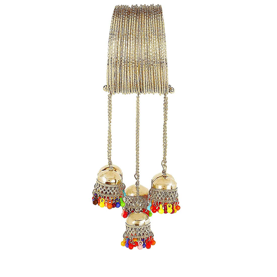 Yellow Chimes adjustable gold bracelet - traditional attire