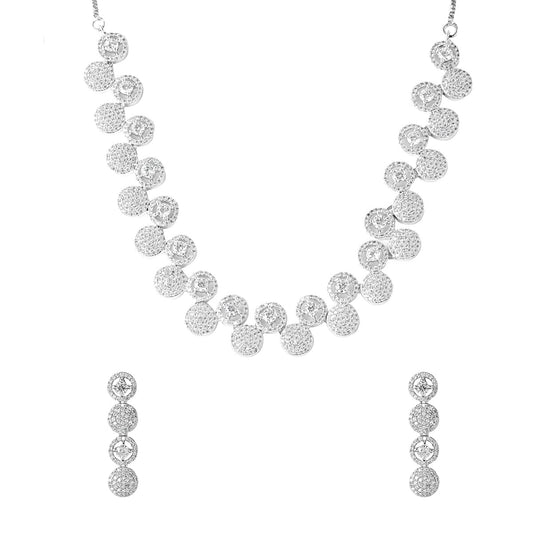 Yellow Chimes American Diamond Necklace Set - Versatile fashion statement