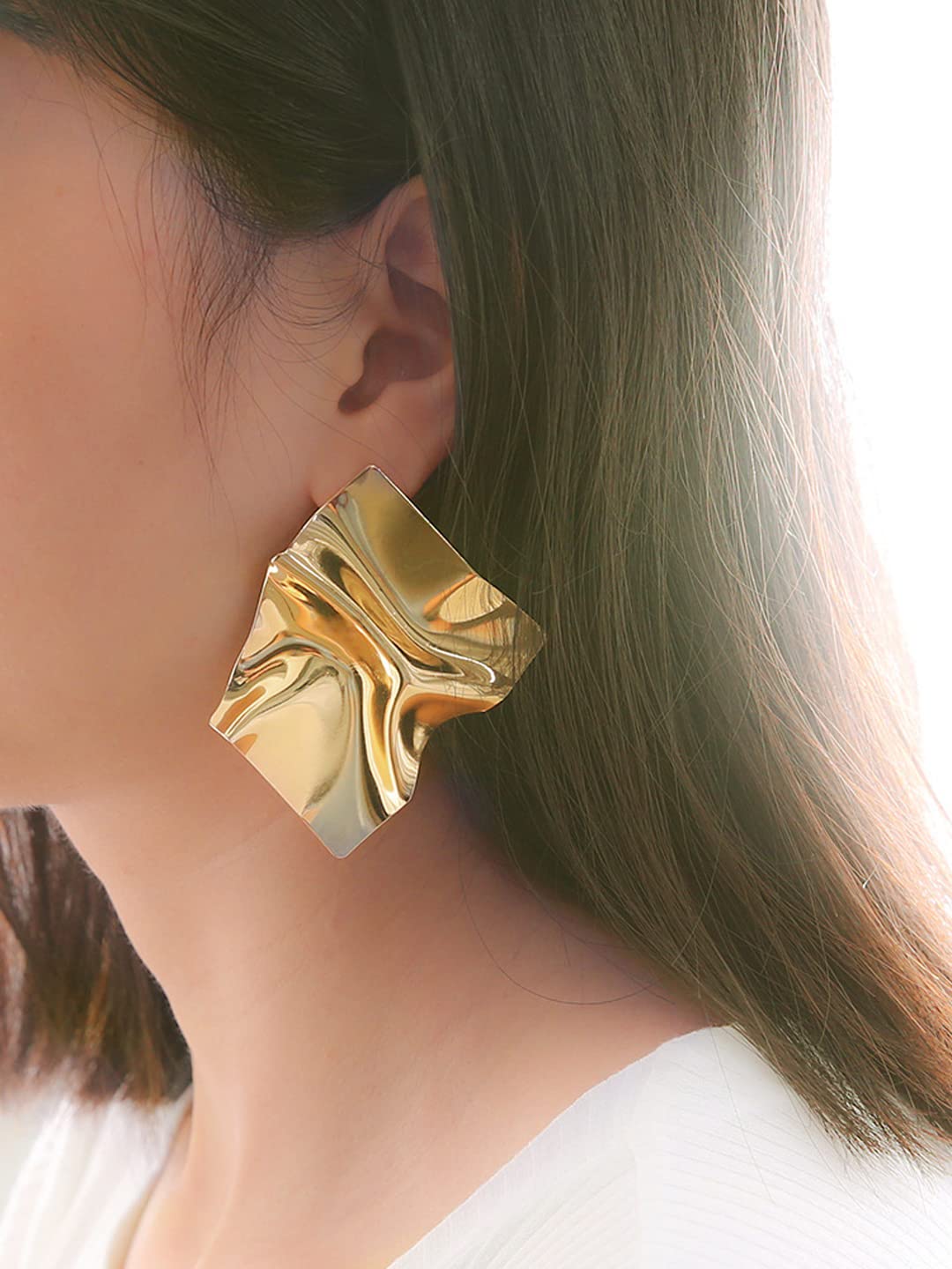 Yellow Chimes geometric earrings - lightweight and comfortable for all day