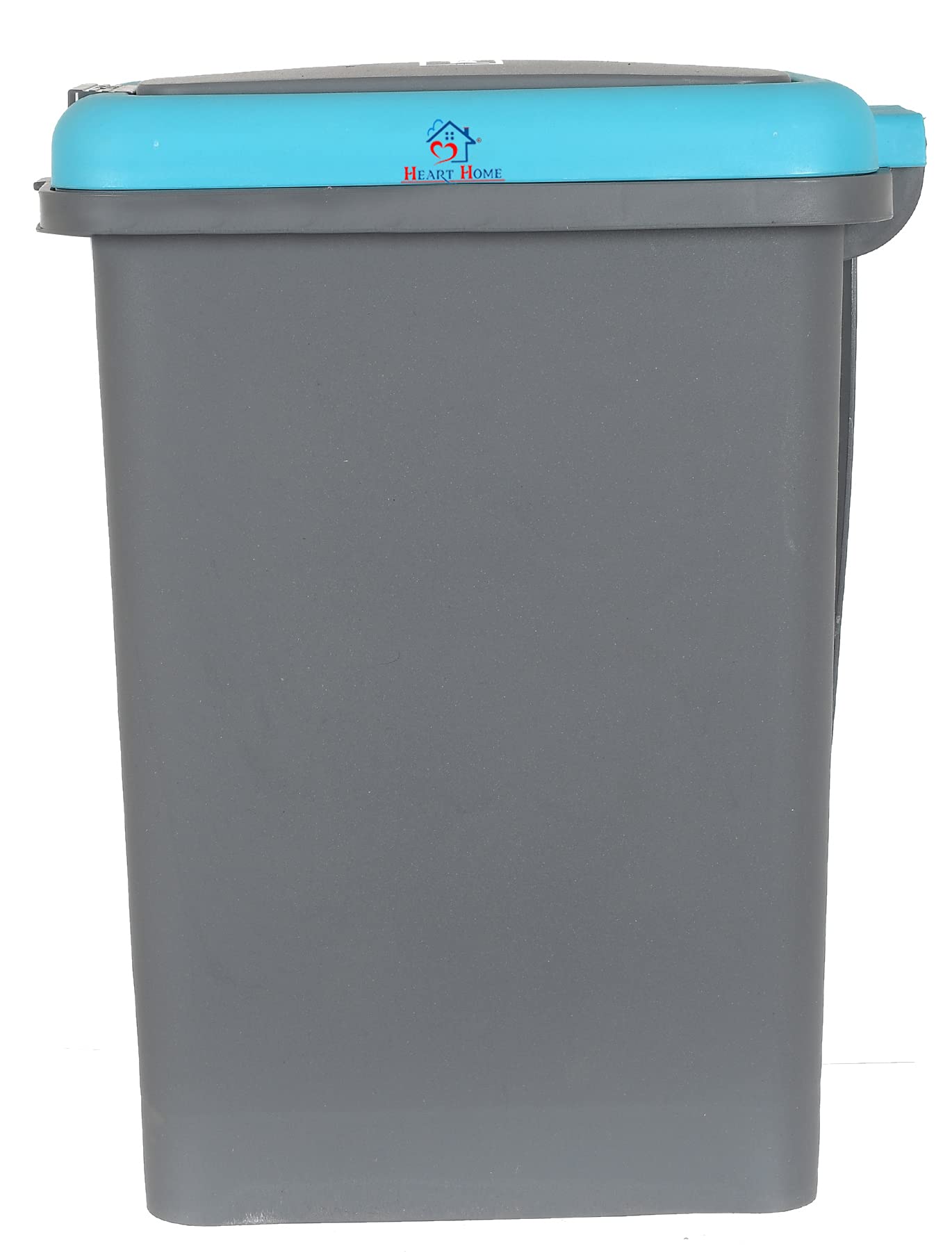 Heart Home Portable 6.5 Ltr Plastic Push And Pedal Dustbin With Lid Garbage Bins for Home Office (Grey & Blue)