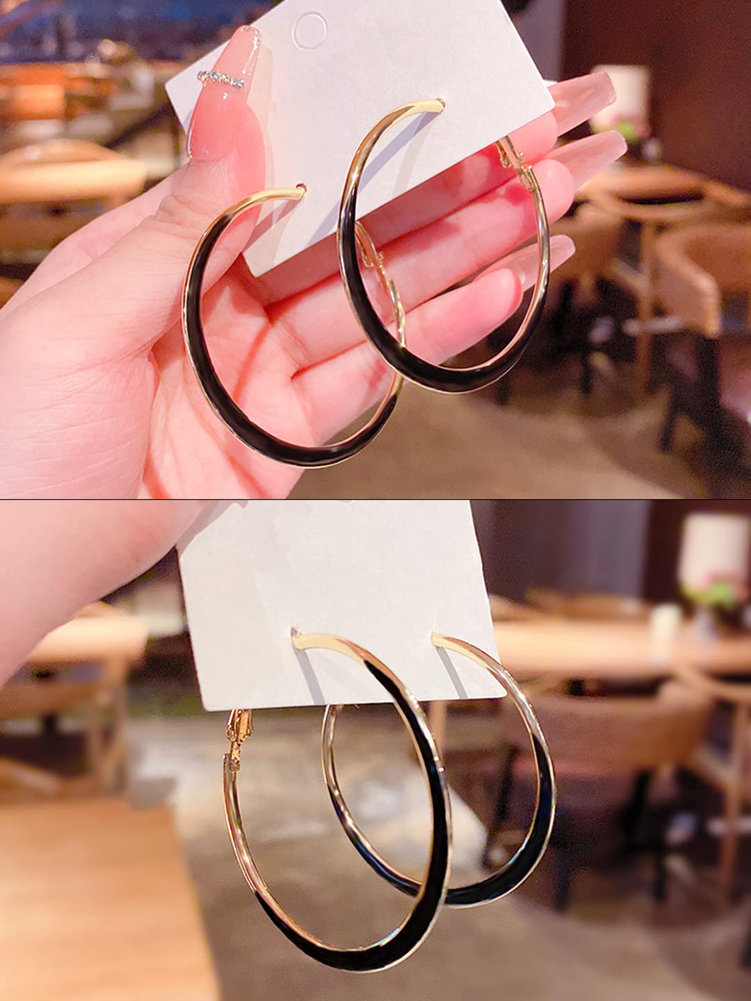 Yellow Chimes black hoop earrings - perfect for casual outings