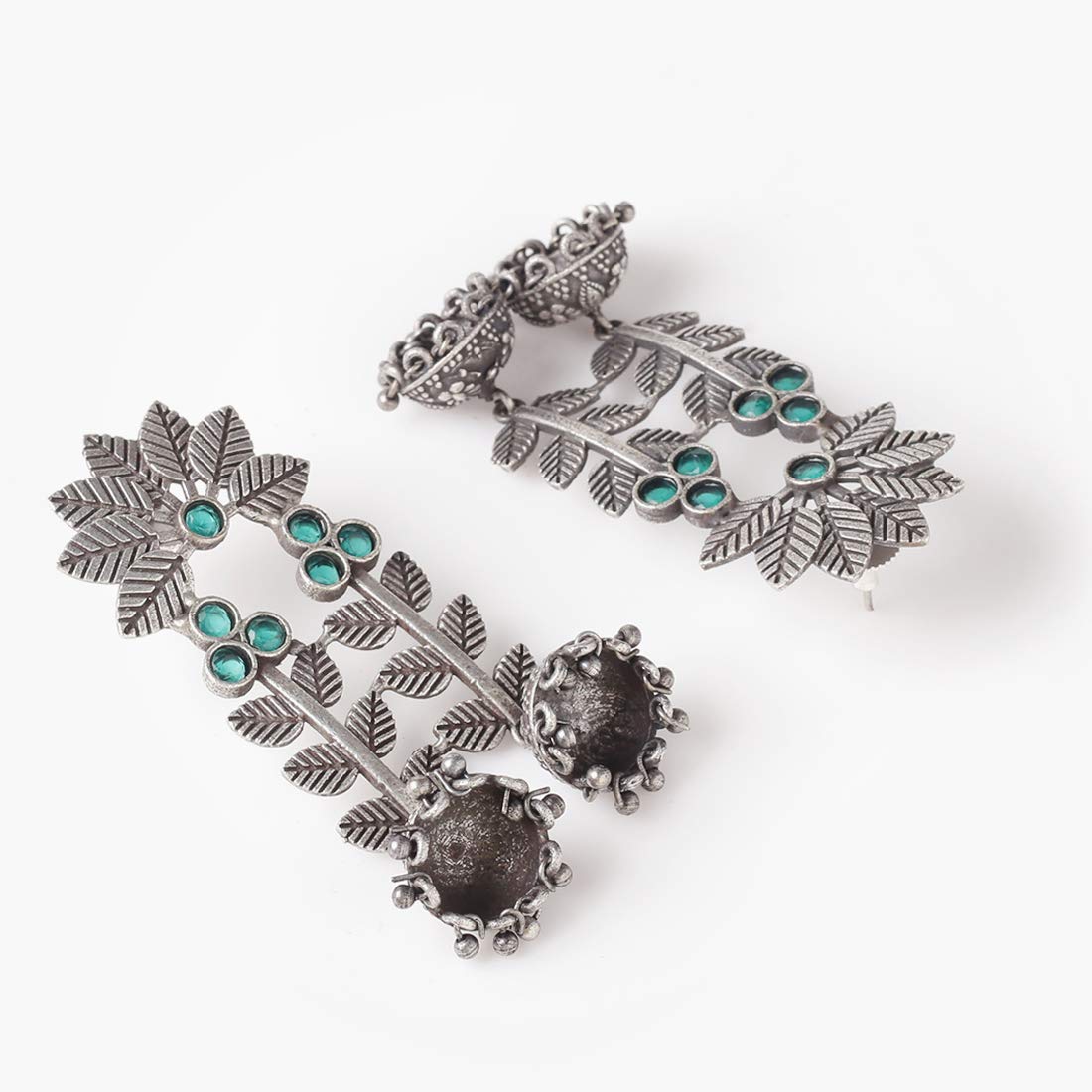 Yellow Chimes Silver Jhumka Earrings - Elegant Gift Option
