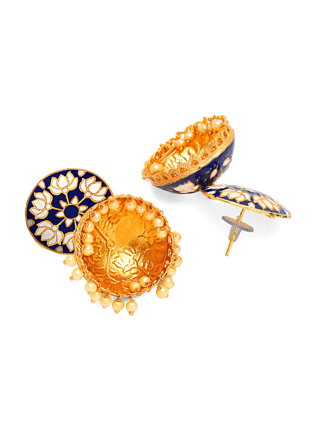 Yellow Chimes Meenakari Jumka Earrings - Stylish for Weddings