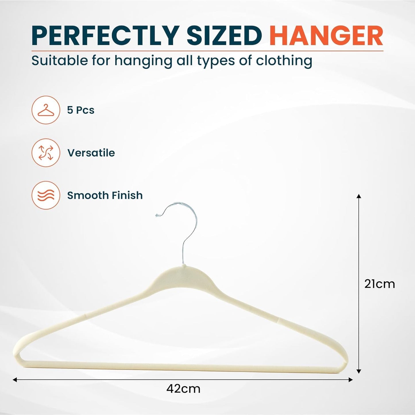 Set of 25: Velvet Cloth Hangers with Chromed Plated Steel Hooks | Color: White | Perfect for Organization