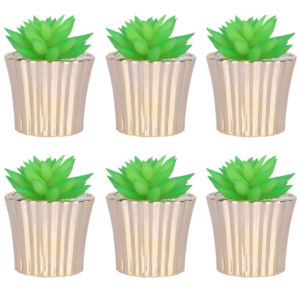 Kuber Industries Artificial Plants for Home D?cor|Natural Looking Indoor Fake Plants with Pot|Artificial Flowers for Decoration-Pack of 5 (Green)