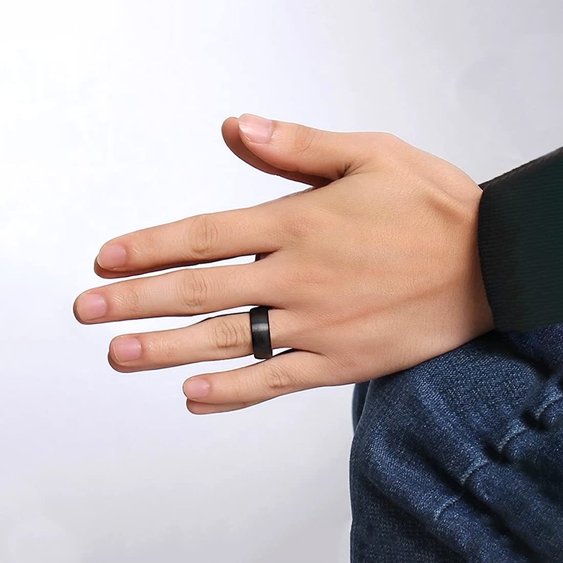 Kairangi Unisex Black Band Ring - Anniversary Gift