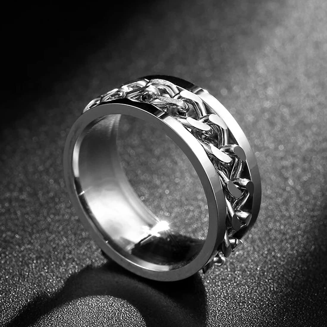 Yellow Chimes Stainless Steel Band Ring - Elegant Accessory