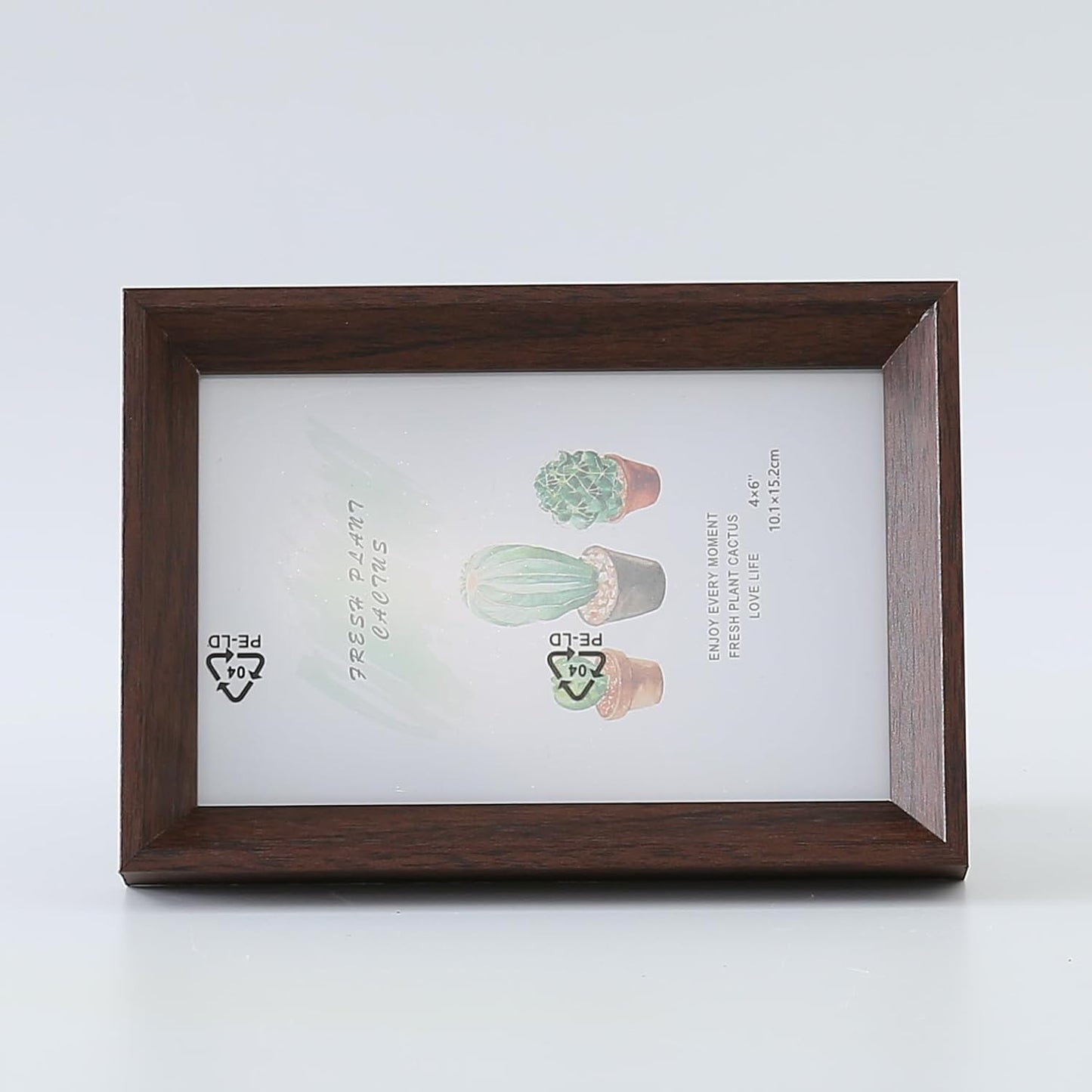 Pack of 4: Photo Frames - Horizontal & Vertical, Crystal Clear Glass | 11.6x16.7CM | Brown | Perfect for Home & Office