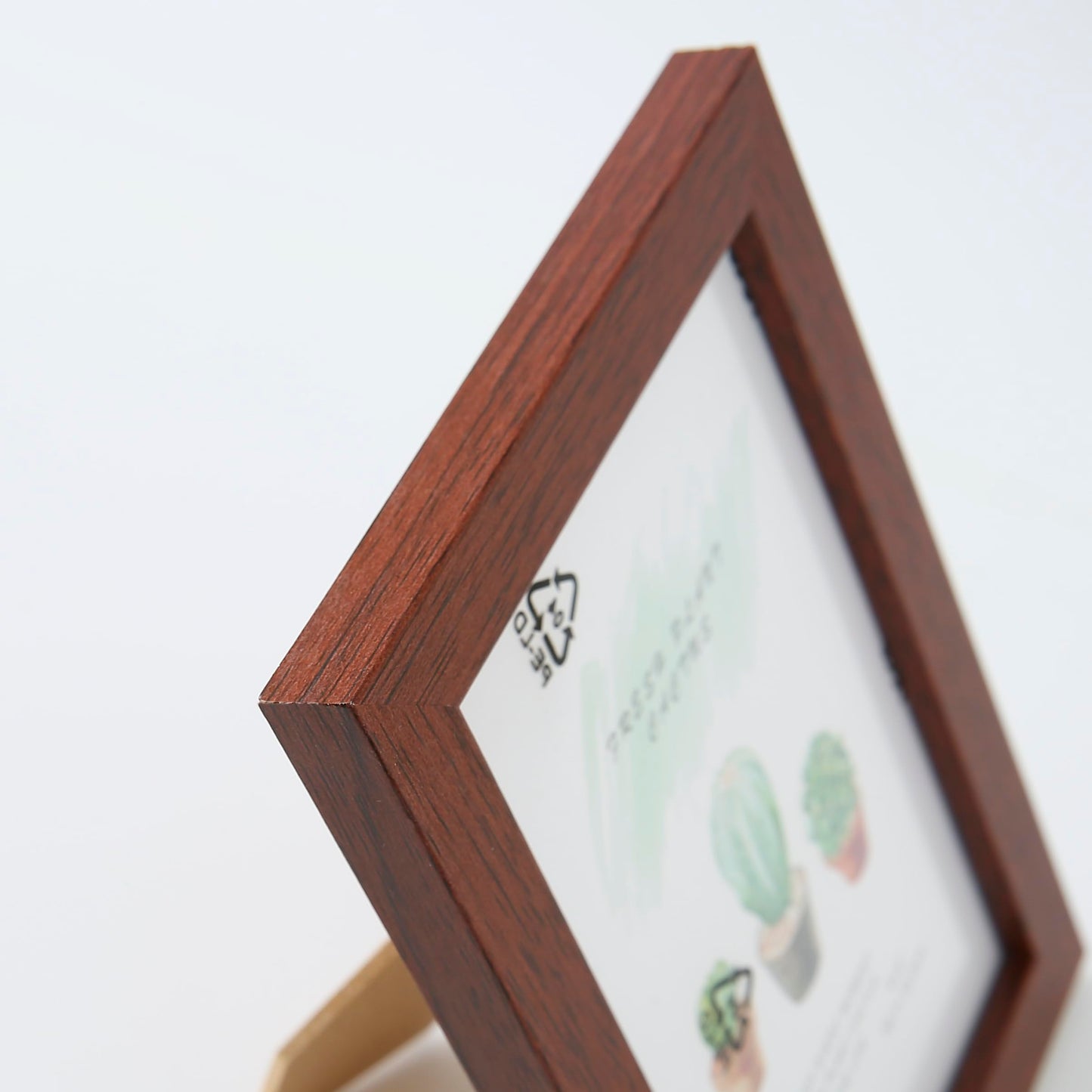 Photo Frame - Crystal Clear Glass | Horizontal & Vertical Use | 11.6x16.7cm | Brown | Perfect for Home & Office