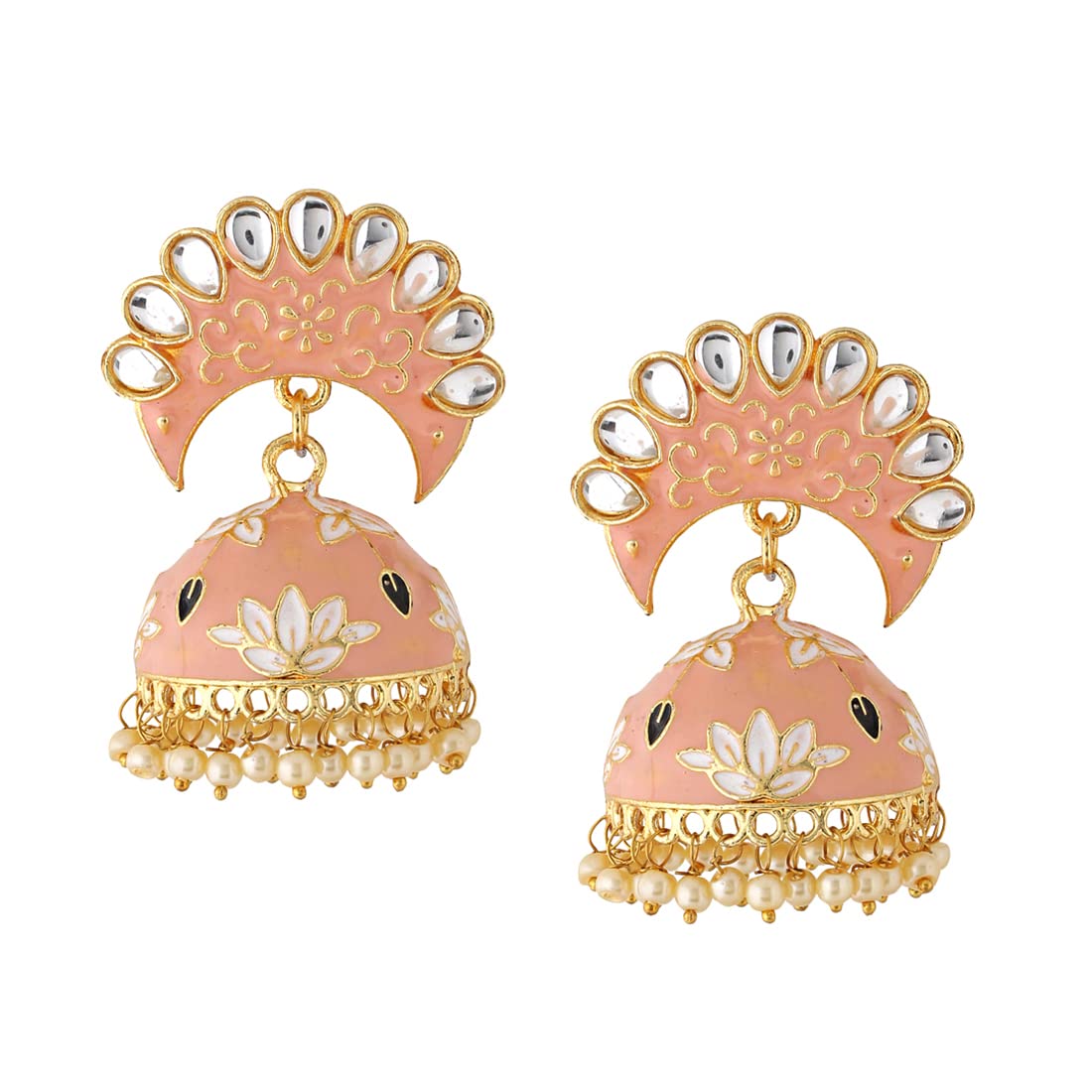 Yellow Chimes Pearl Studded Earrings - Accessory for festive occasions