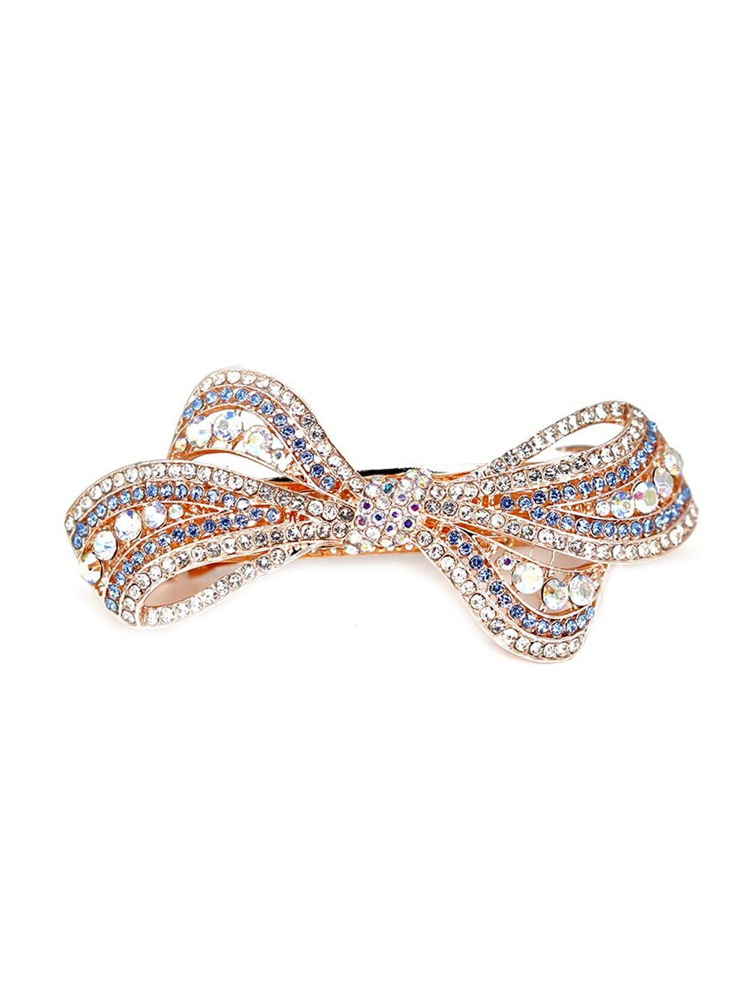 Yellow Chimes Blue Floral Hair Barrette - Perfect Daily Use