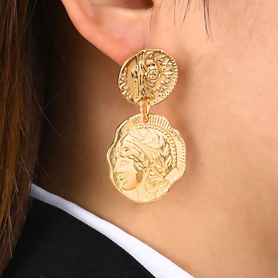 Yellow Chimes geometric design earrings - stylish college accessory
