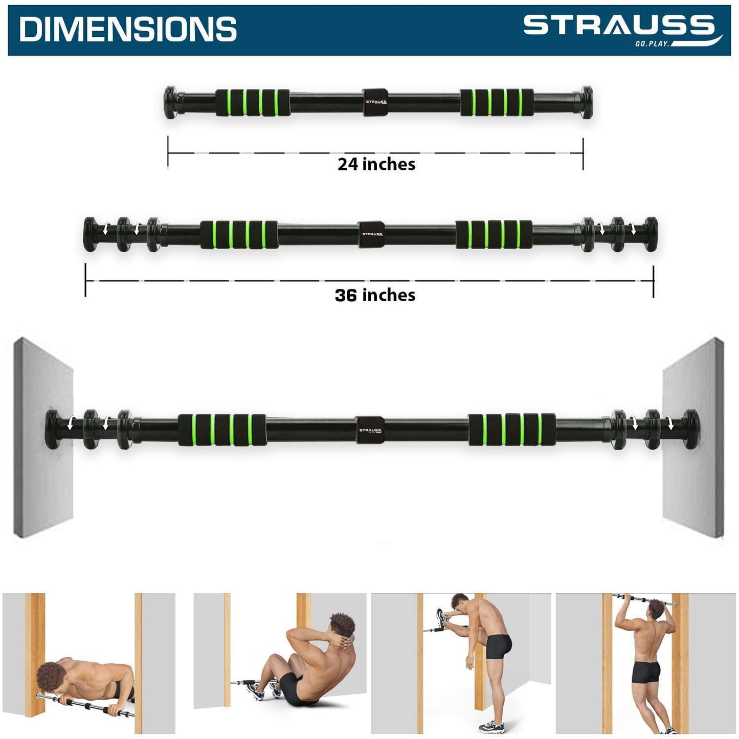 Strauss Chin Up Door Bar - heavy-duty design