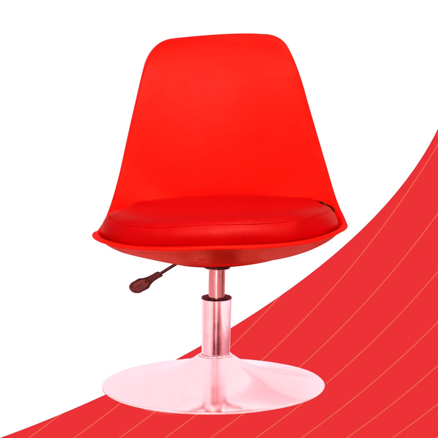 Kids Kiddle Desk Chair - Revolving, Height Adjustable, Cushioned | Easy Assembly | Red | Ergonomic Design