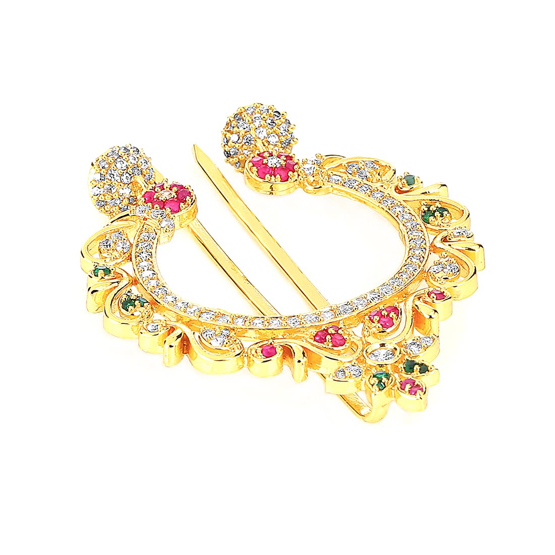 Yellow Chimes bridal juda pin - floral design hair accessory