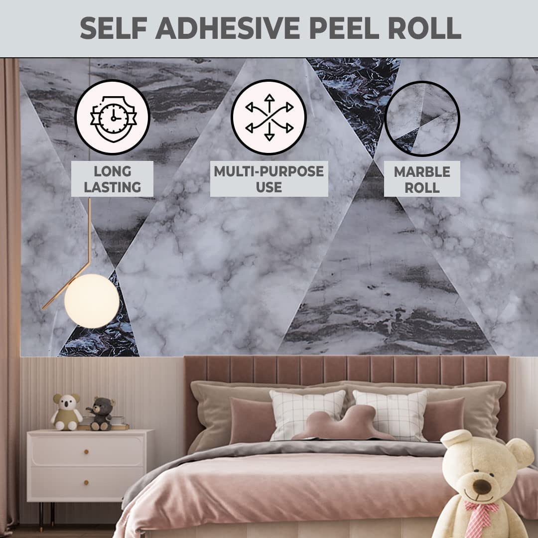 Pack of 2: Marble Design Wall Stickers - Easy Peel, Stick & Remove | Suitable for All Walls | 60 x 300 cm