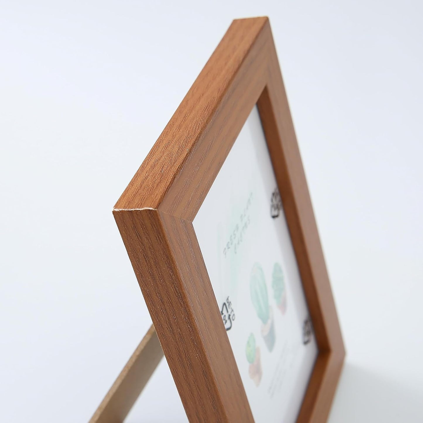 Pack of 4: Photo Frames - Horizontal & Vertical Use, Crystal Clear Glass | 11.6x16.7cm | Brown