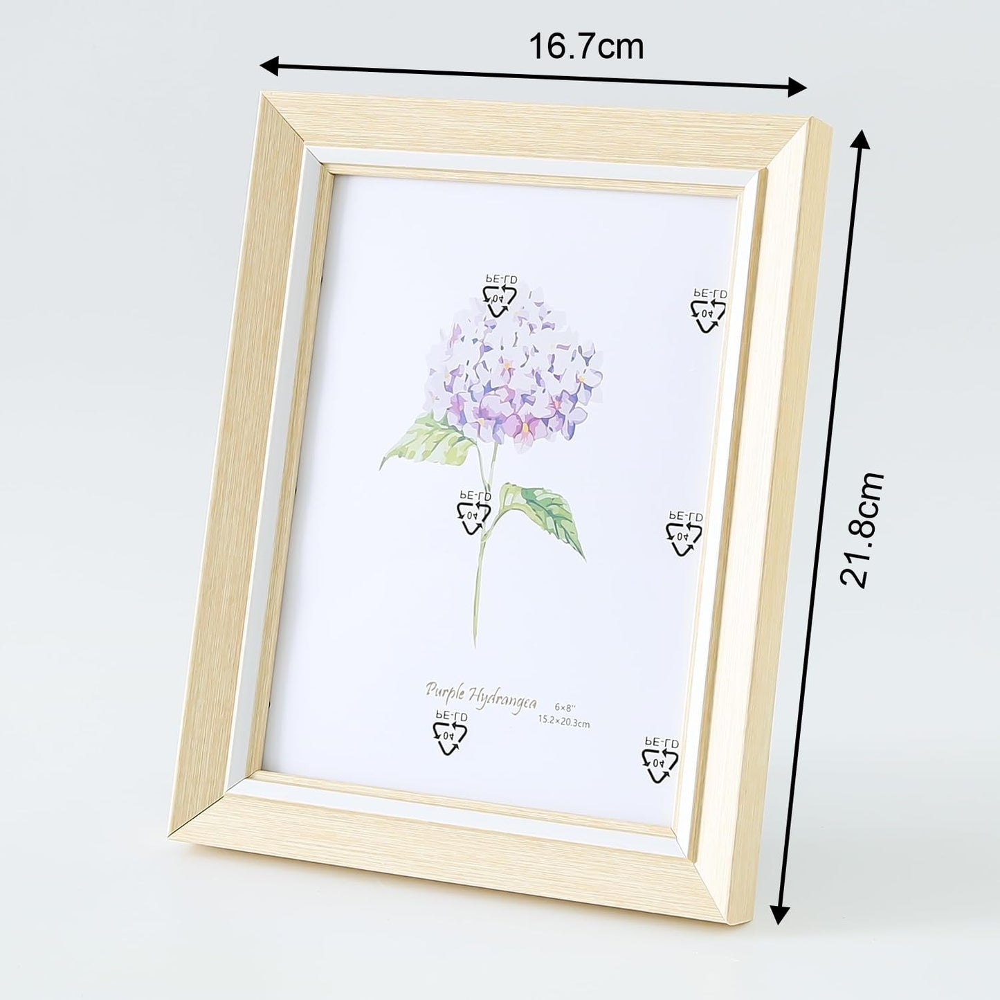 Photo Frame for Home Décor | Horizontal & Vertical Use | Crystal Clear Glass | 16.7 x 21.8cm | Cream