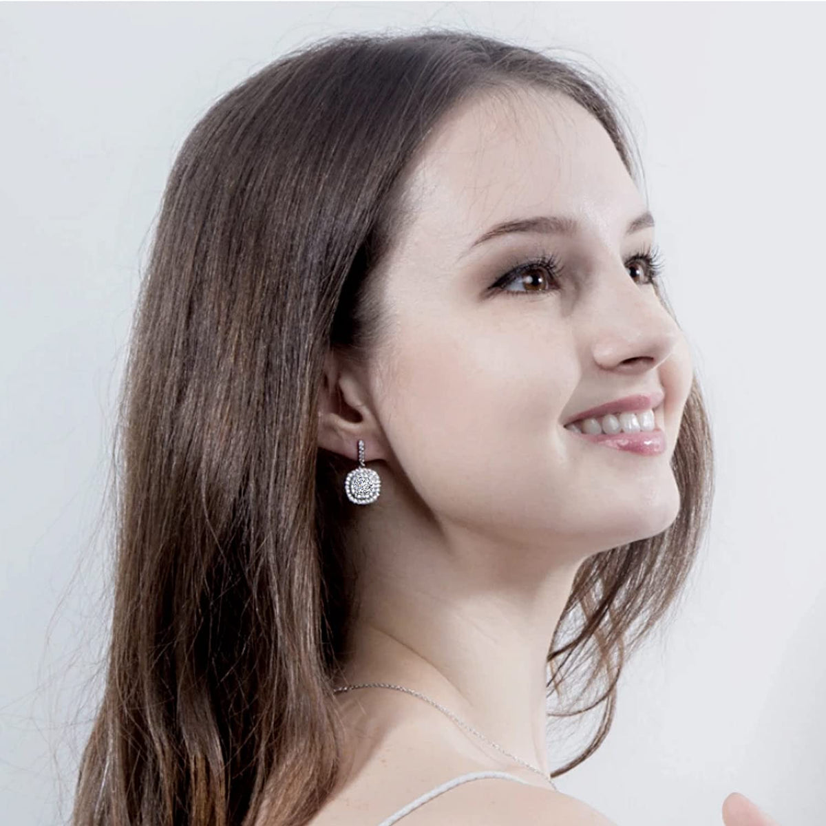 Yellow Chimes White Crystal Drop Earrings - Perfect for Anniversaries