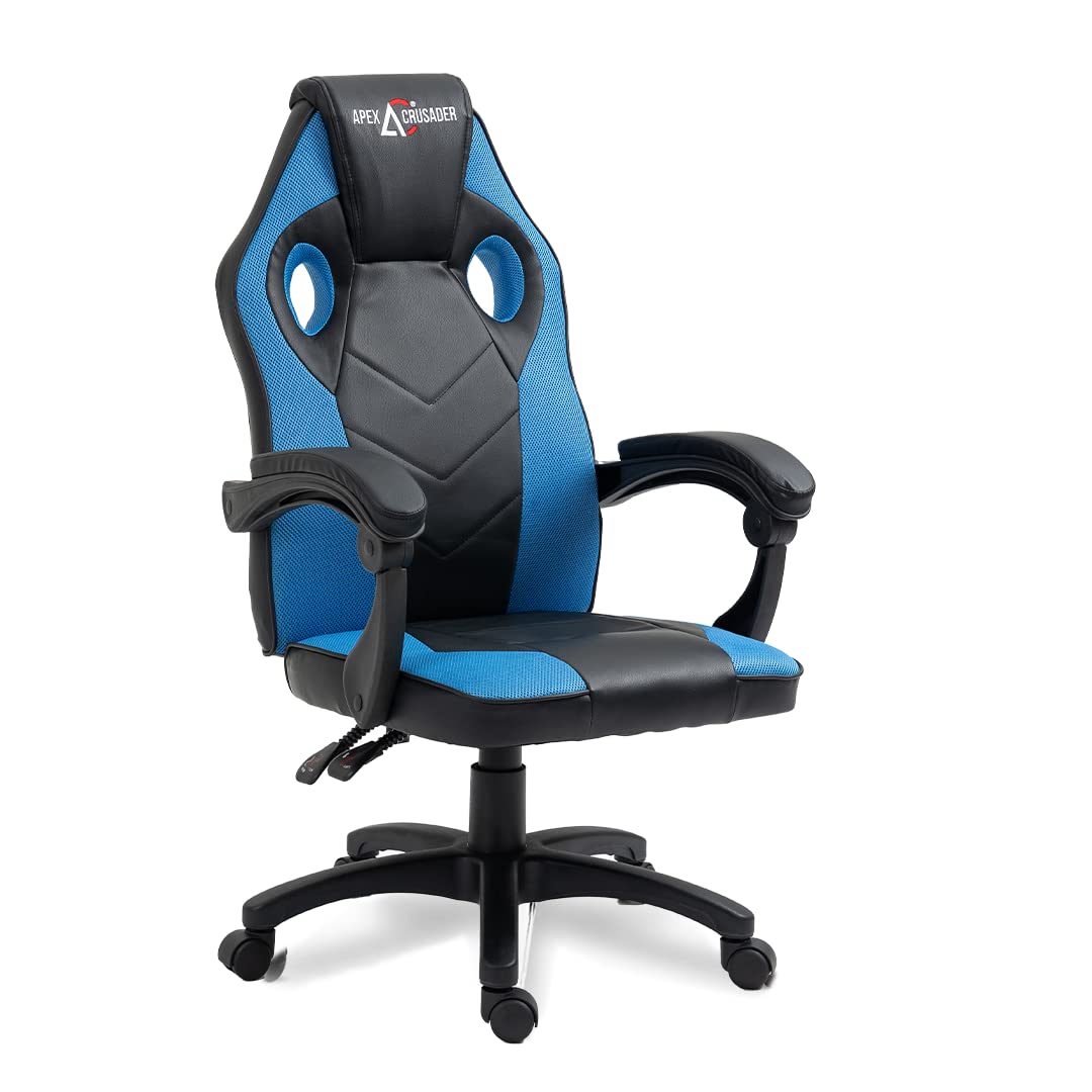 Ergonomic Gaming Chair with Adjustable Lumbar Support, Height & Armrests | Modern Design | Blue