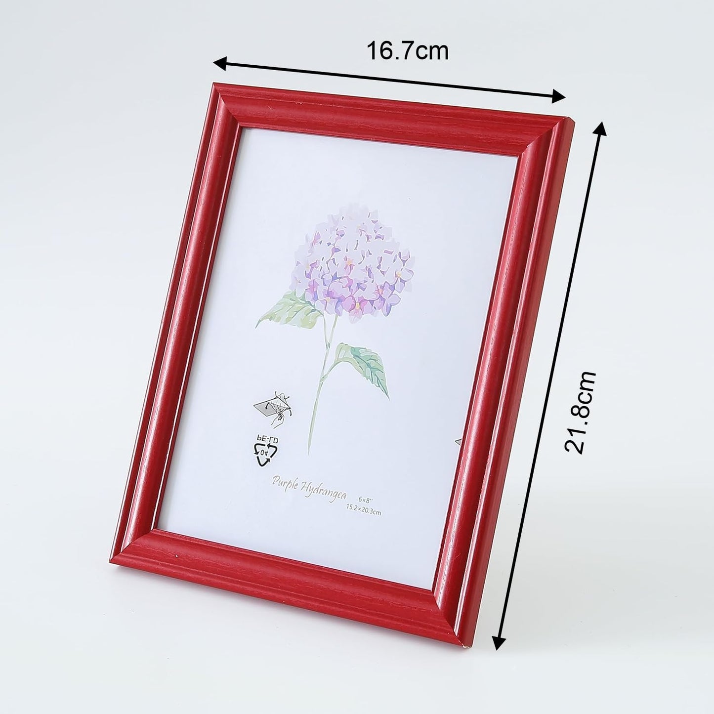 Photo Frame for Home Décor - Interchangeable Mat, Horizontal & Vertical | 16.7x21.8CM | Red