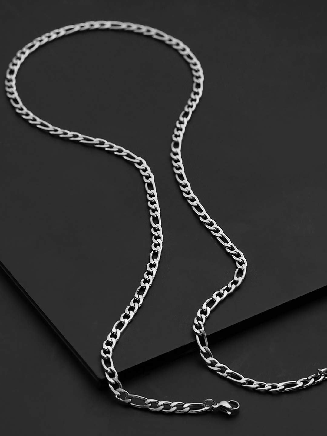 Yellow Chimes silver figaro chain - stylish accessory for men