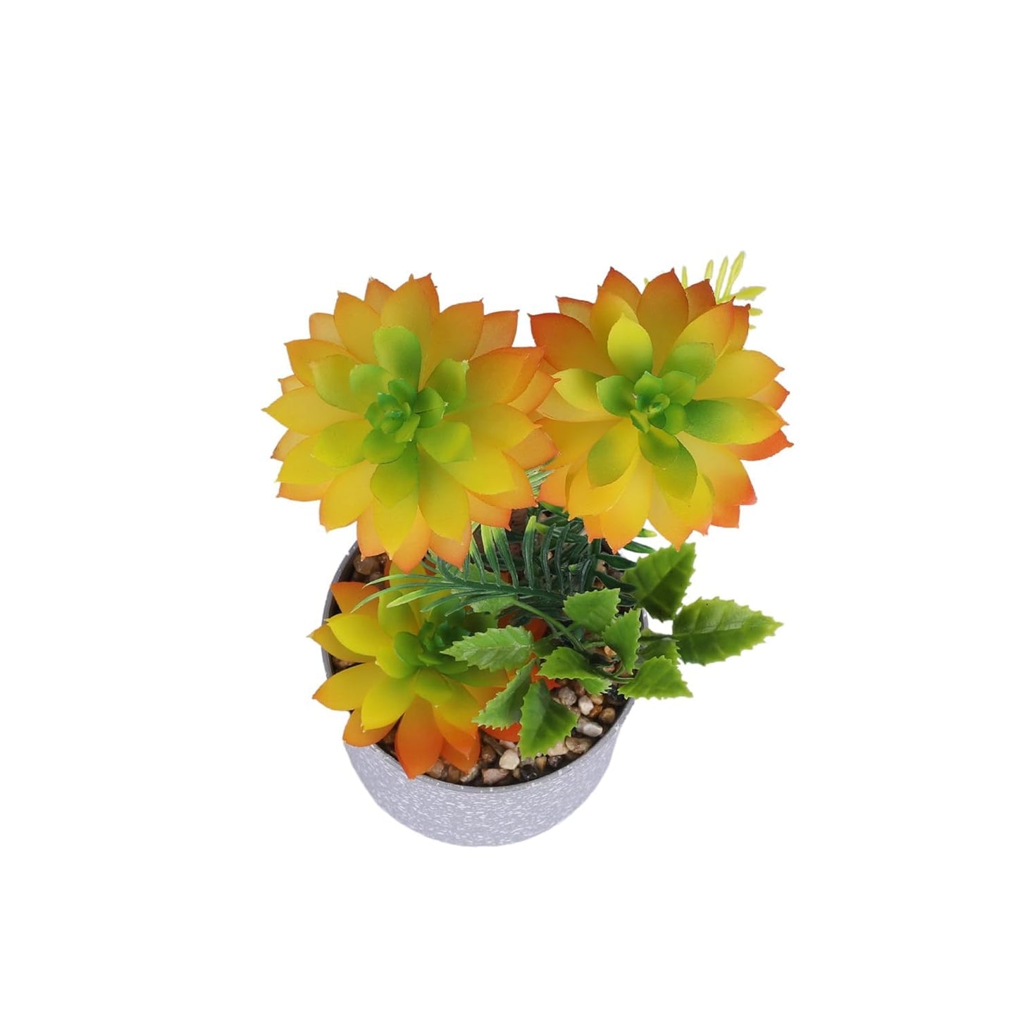 Kuber Industries Artificial Plants for Home D?cor|Natural Looking Indoor Fake Plants with Pot|Artificial Flowers for Decoration-Pack of 2 (Yellow)