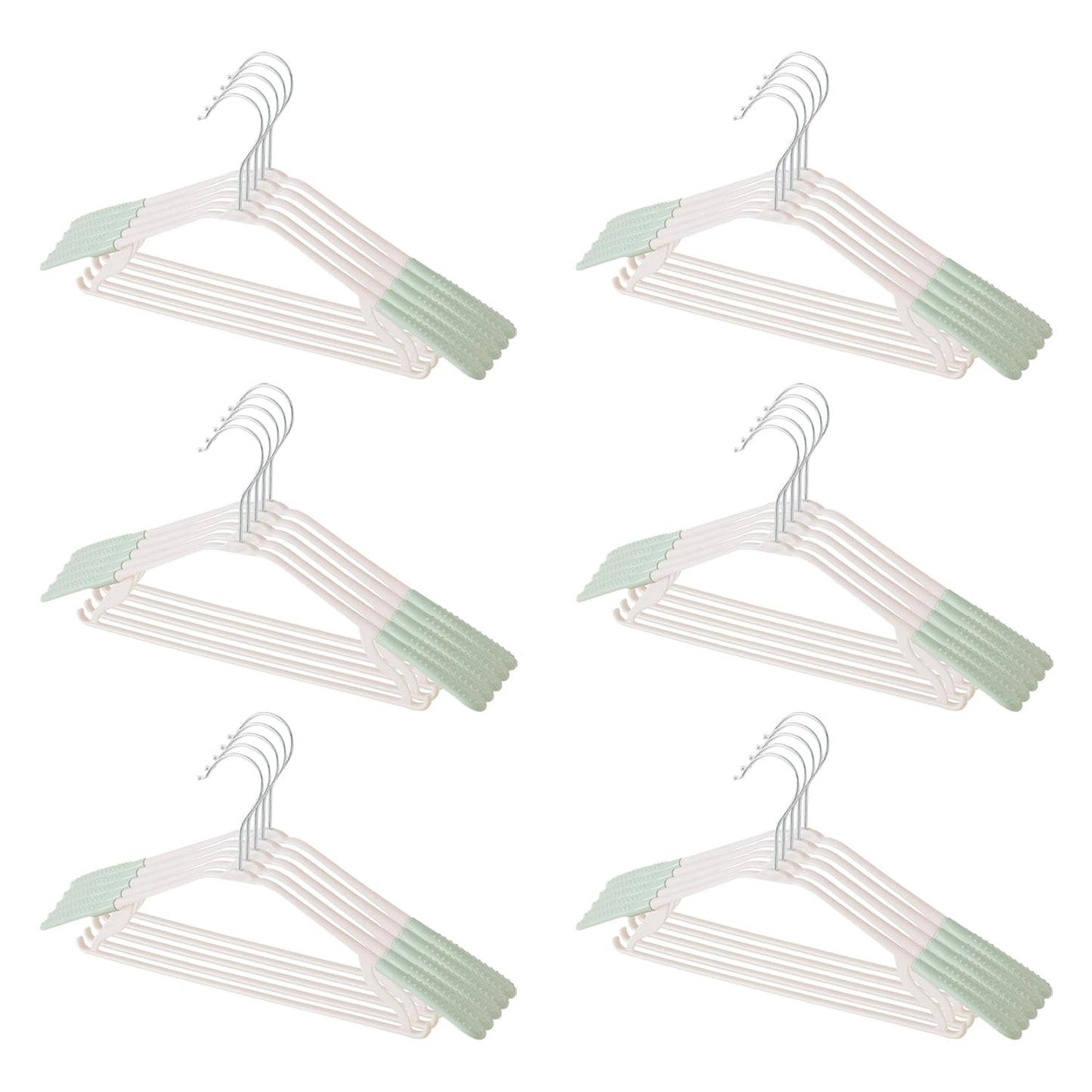 Kuber IndustriesPP Cloth Hanger Set of 30 with Zinc Plated Steel Hook (Green)