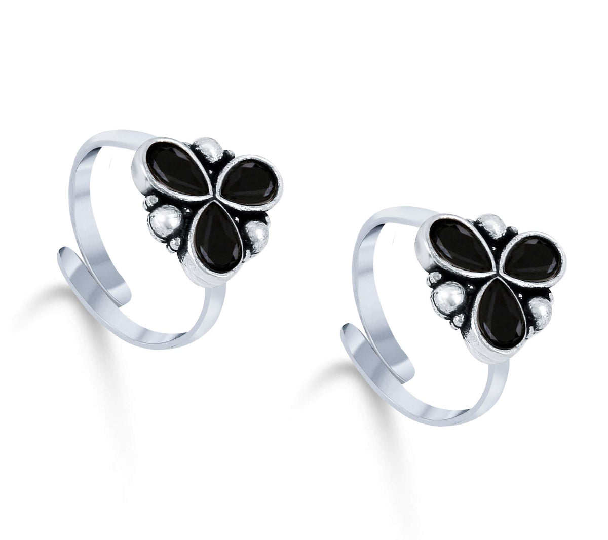 Yellow Chimes Floral Toe Rings - Stylish Accessory